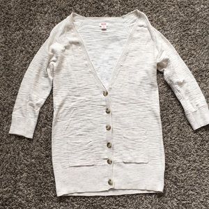 Cream cardigan 3/4 sleeve button up. Size S